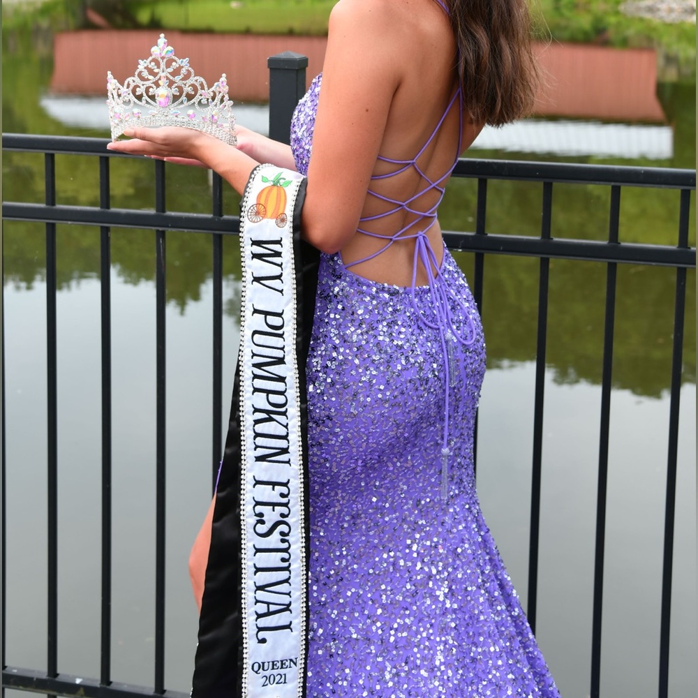 Rachel Allan Lavender Sequin Dress - Picture 6 of 7